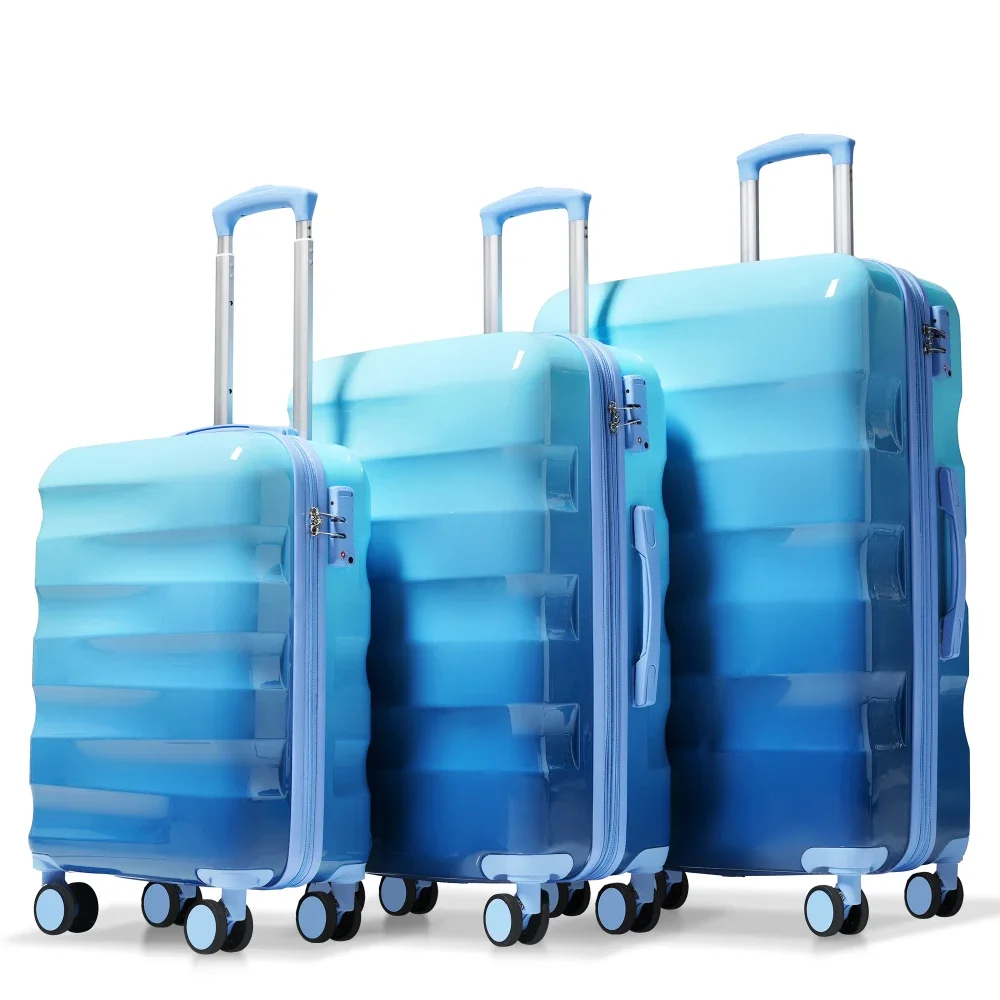 

Luggage Set 3Piece Suitcases with Spinner Wheels Lightweight Durable Vibrant Glossy Expandable Design for Travel (20/24/28)