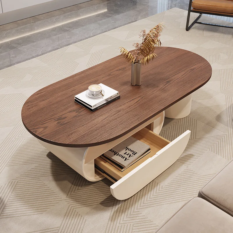 

Medieval style, solid wood coffee table, retro style, simple, light luxury, small apartment, living room