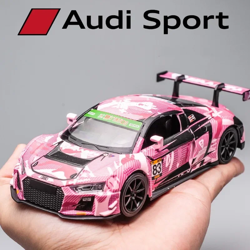 Auti r8カップDIYキャストメタルスポーツモデル、シミュレーション合金、ブランド、トレンディなブランド、収集可能な子供のおもちゃ、ギフト、1:32