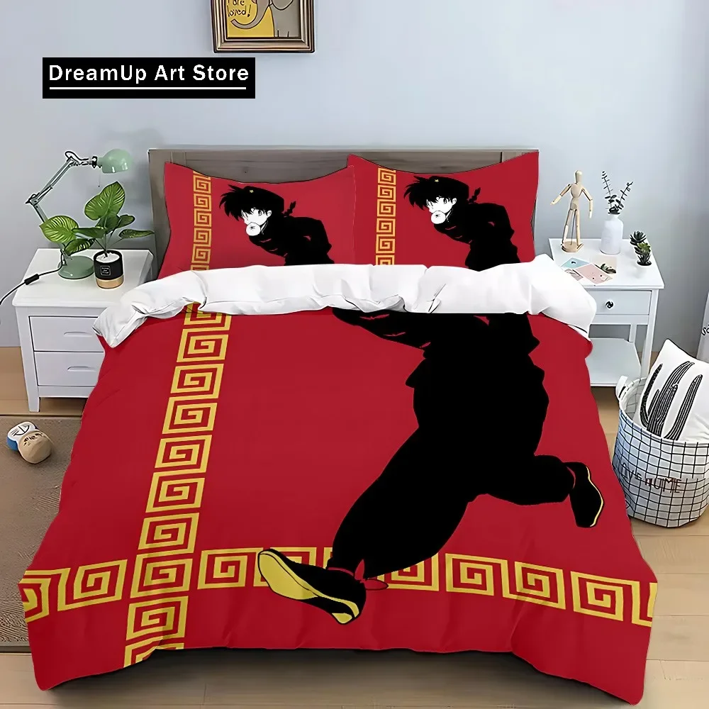 3D Print Fashion Anime Ranma 1/2 Bedding Set Boys Girls Twin Queen King Size Duvet Cover Pillowcase Bed boys Adult Bedroom