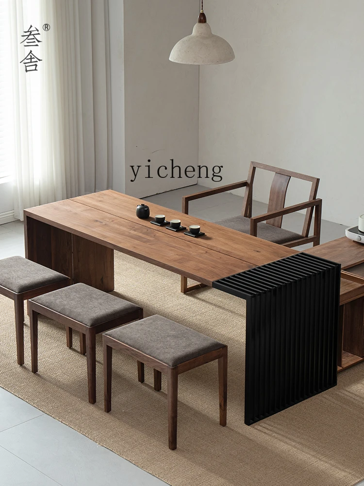 ZZ tea table North American black walnut solid wood modern minimalist zen Nordic style office tea table