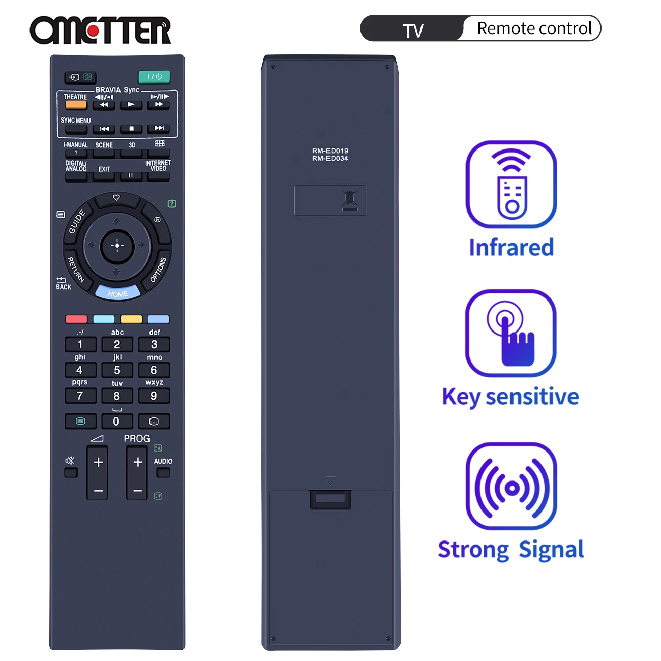 New Universal for SONY TV Remote Control RM-ED019 RM-ED034 RM-ED035 KDL-52Z5500 KDL-46Z5500