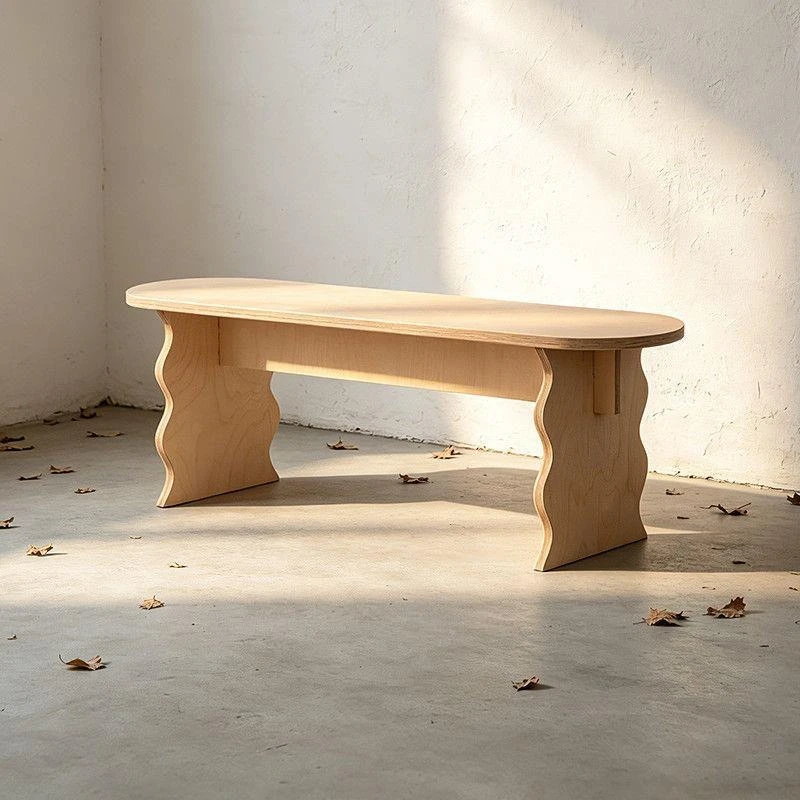Cafe bench Solid wood bedside stool Nordic ocean board shoe changing stool Simple low stool Home chair