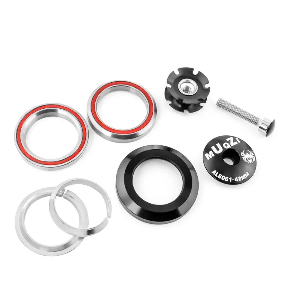 

42mm Road Bike Headset 1 1/8 Threadless Waterproof Double Bearing Headset 28.6mm Straight Fork Stable Semi-Integrated Headset