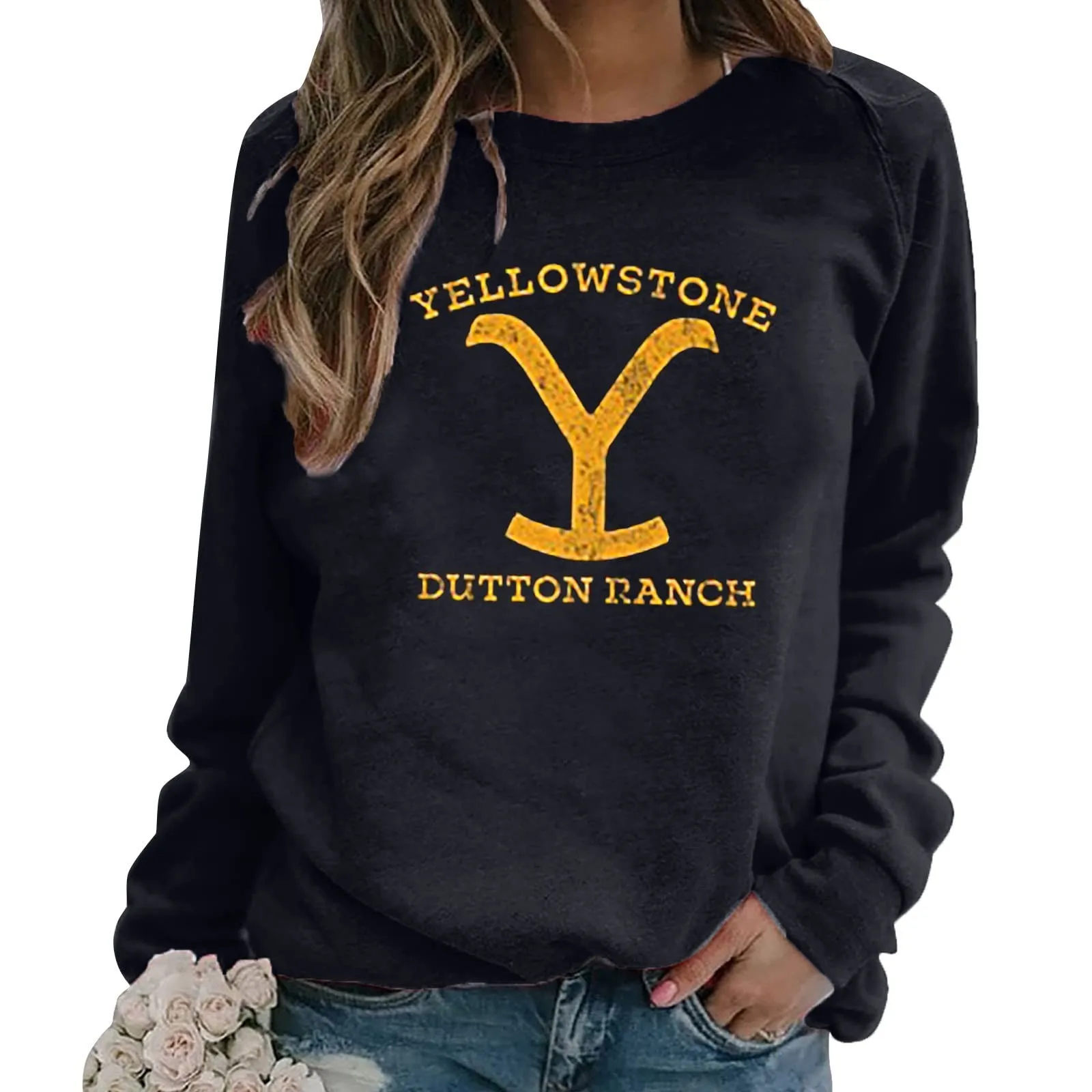 

Yellowstone Print Tops 2024 Autumn Winter Fashion New Design Vintage Elegant Tops Simple Oversize Breathable Women's Shirts