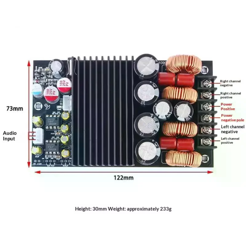 DC19-50V TPA3255 Audiophile-grade Hi-Fi مضخم رقمي مجلس 600 واط عالية الطاقة 2.0 ثنائي القناة وحدة ستيريو #1