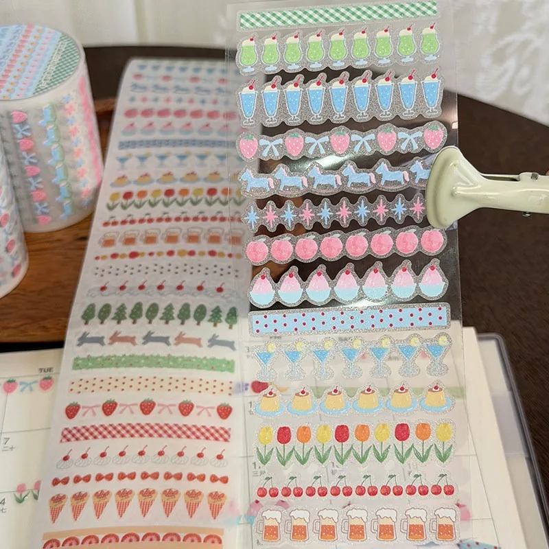 

Amazing Flower Tree Bird Horse Die Cut PET Washi Tapes Craft Supplies DIY Scrapbooking Card Making Decorative Plan Sticker