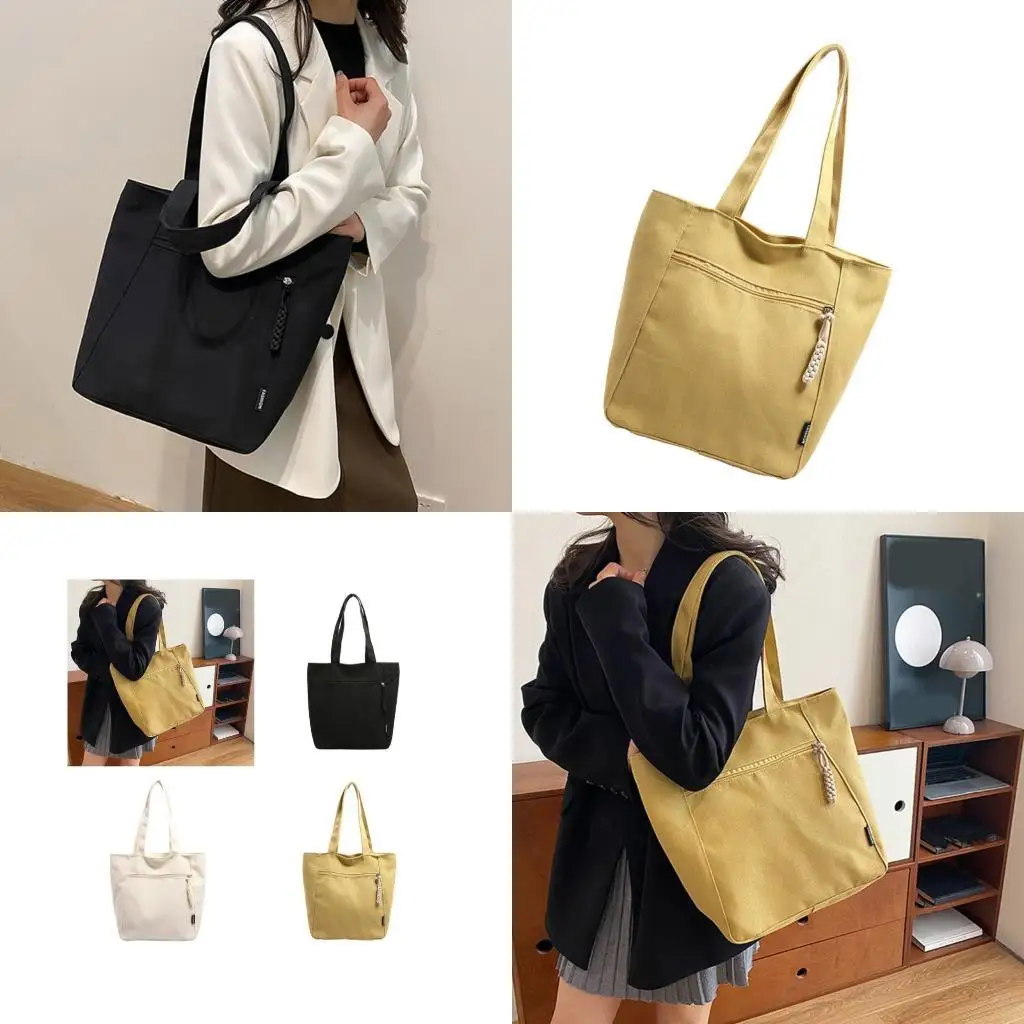 

D46D Women's Toted Handbag Canvas Toted Bag Purse Stylish Casual Trendy Shoulder Bag Large Capacity Hoboes Handbag Work Bag