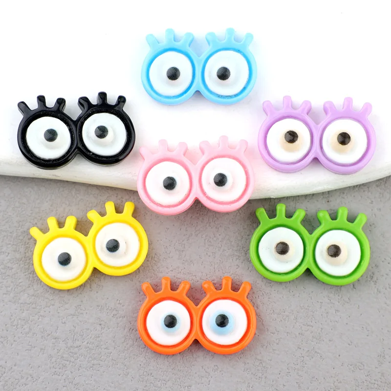 

100pcs Cartoon Cute eye Resin Flatback Cabochon Scrapbooking Hair Accessories Embellishments Decoration Craft