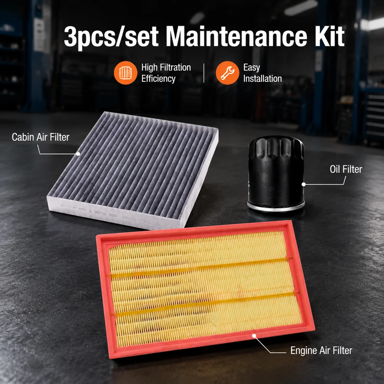 3pcs Filter Set For JAGUAR XF X250 2.0T 2012-2017 XJ XJL X351 2000CC Engine Cabin AC Air Oil Filter Kit Car Accessories