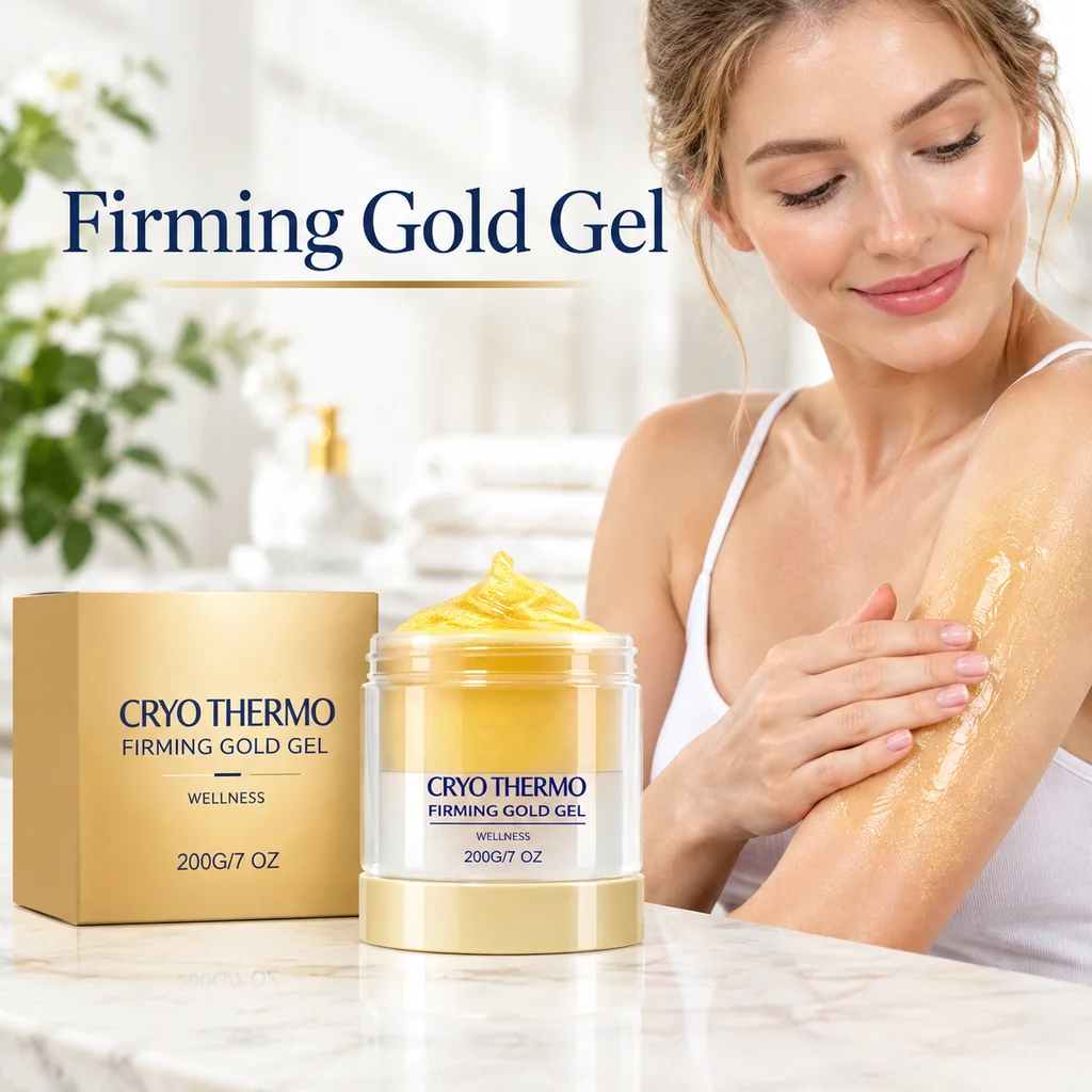 Firming Gold Gel, Moisturizing Body Care Gel, Golden Skin Firming Cream, Hydrating Massage Gel for Abdomen Thigh Arm Daily Care