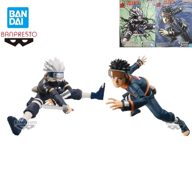 

Original Authentic Bandai Banpresto Naruto Shippuden Vibration Stars Uchihaobito Hatake Kakashi Anime Action Figures Model Toy