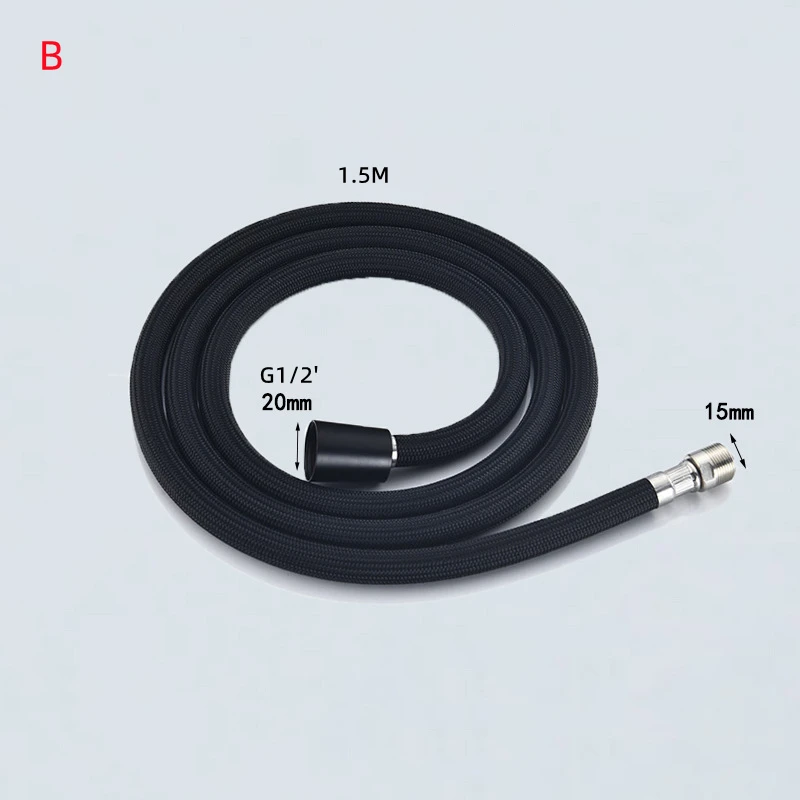

Выдвижной шланг для смесителя 1,5 м, нейлоновый плетеный сменный сантехнический шланг для кухонных и раковинных кранов, универсальный соединитель G1/2 15 мм