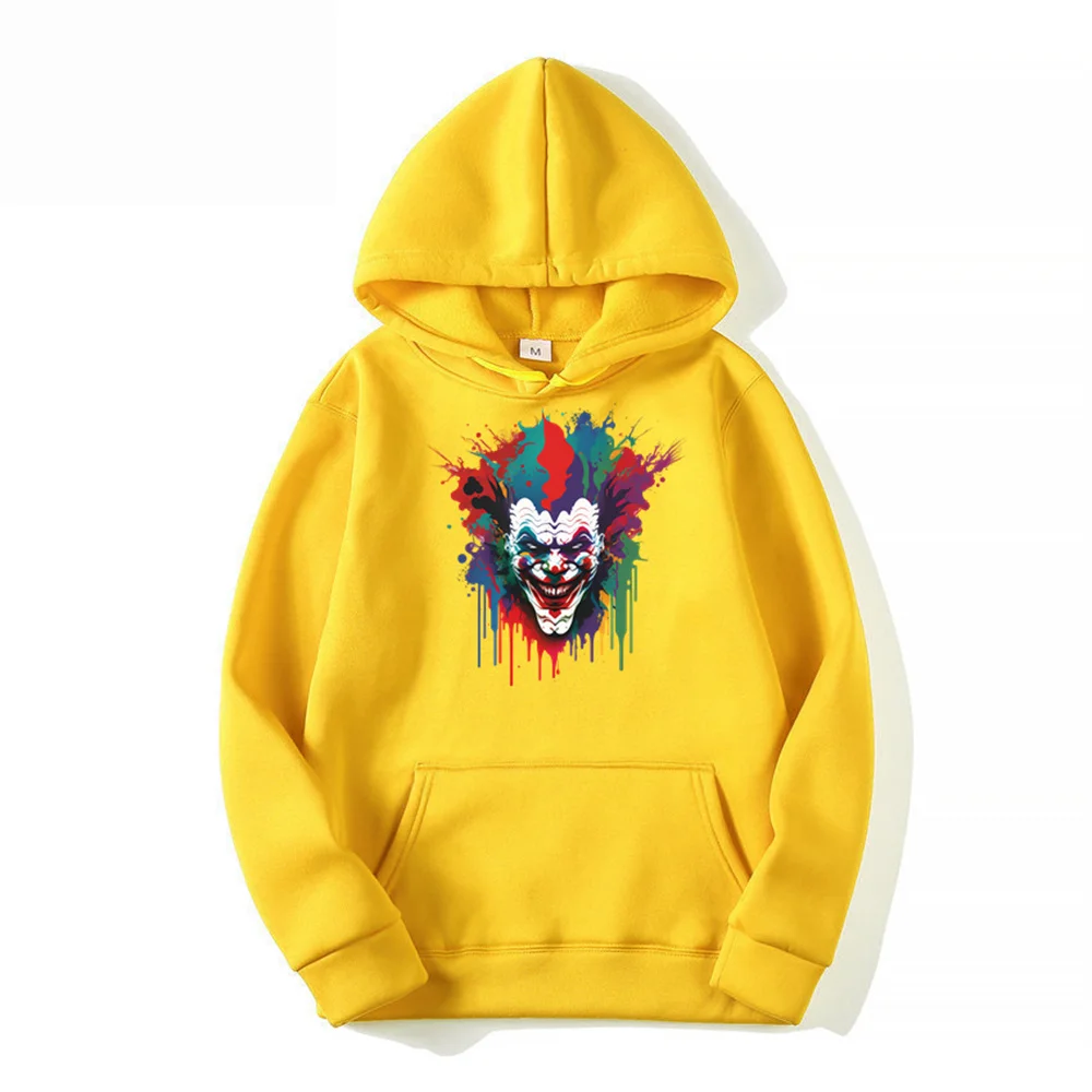 Sudadera con capucha para hombre y mujer sudadera de lana con gotham joker smiley estampado hip-hop streetwear otoño novedades p