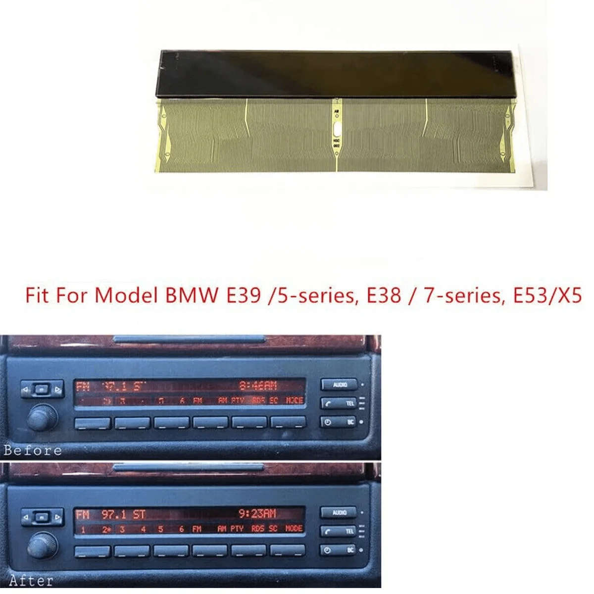 

LCD Display Screen Repair For BMW E53 E38 E39 5 & 7 Series 740IL 750IL 760IL X5 Mid Radio FM Dash Panels Automotive Parts