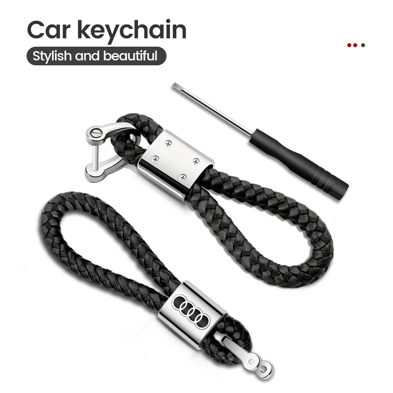 Leather Keychain Waist Belt Buckle Carabiner Car Pendant Key Holder Luxury High-end Gifts For Audi Sline A4 A5 A7 S4 RS4 A6 TT