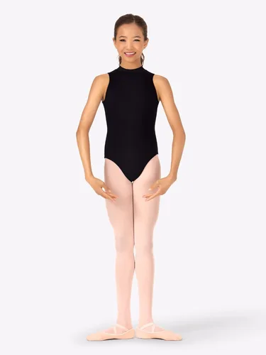 Imagen 2 del producto Niñas negro Ballet danza cuello alto tanque leotardos NylonSwimwear sin espalda para niños LICRA gimnasia mono trajes de escenario