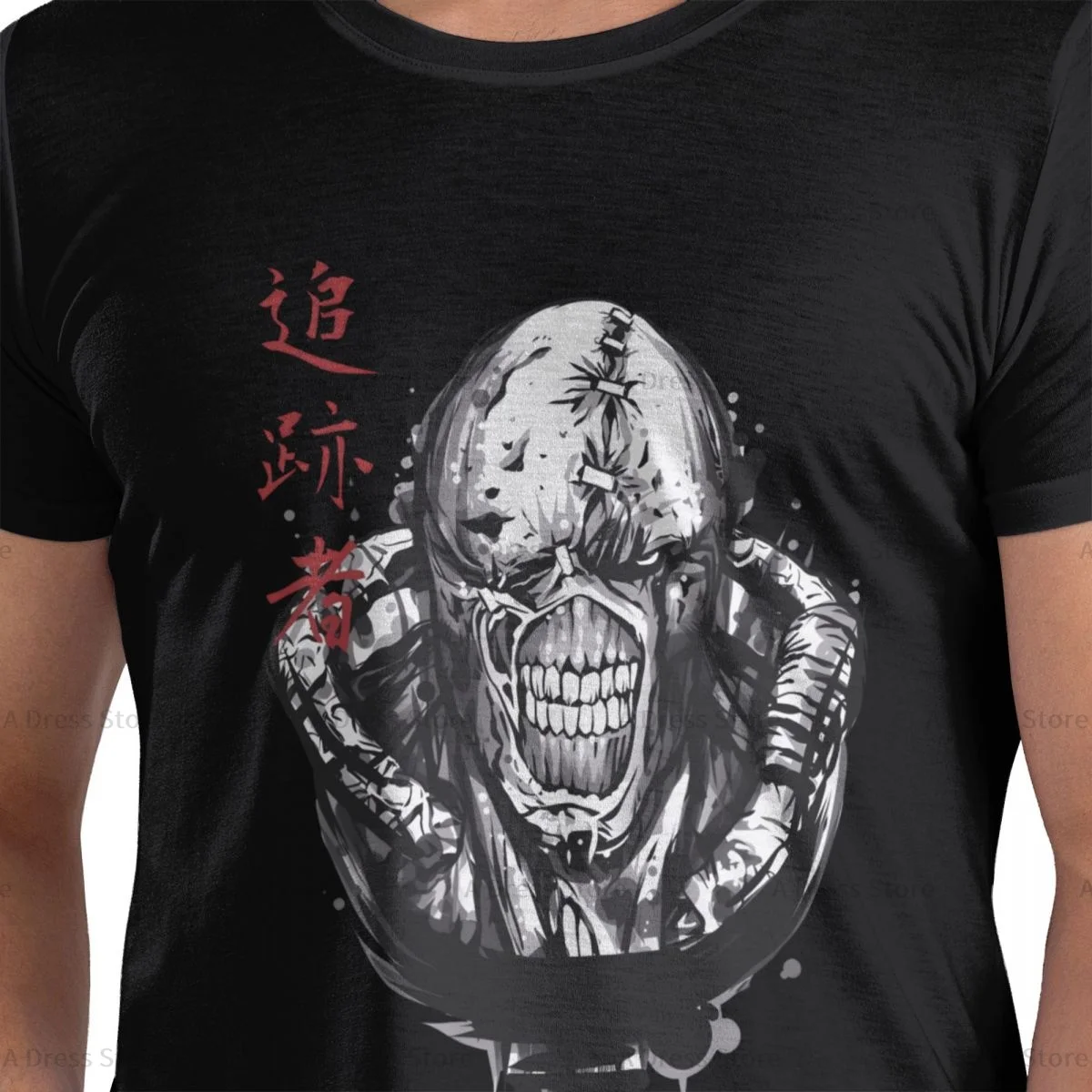 Resident Evil Men's round neck T-shirt,Oversized print Tee Shirt,Casual Large Size Tshirt