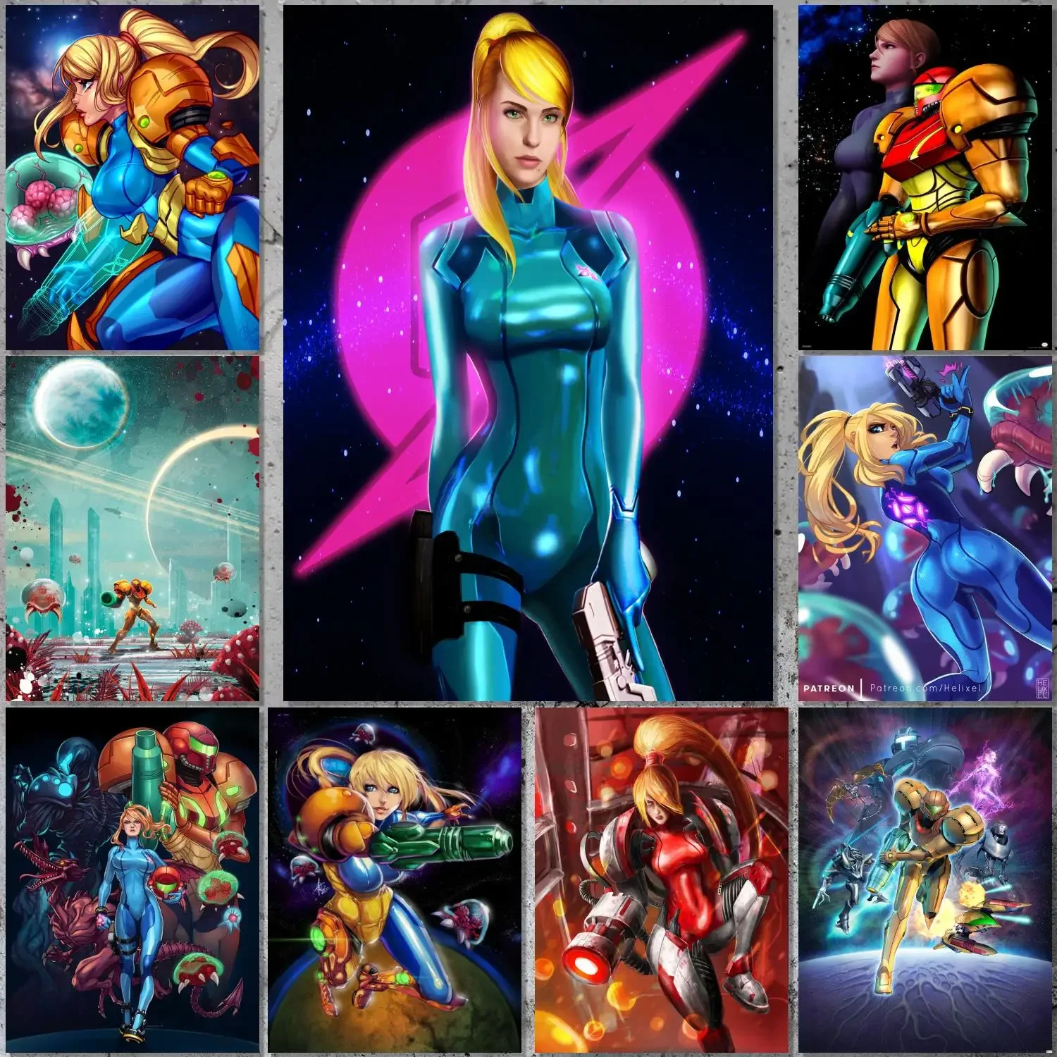 samus Poster Canvas Art Poster and Wall Art Picture Print Modern Family bedroom Decor Posters