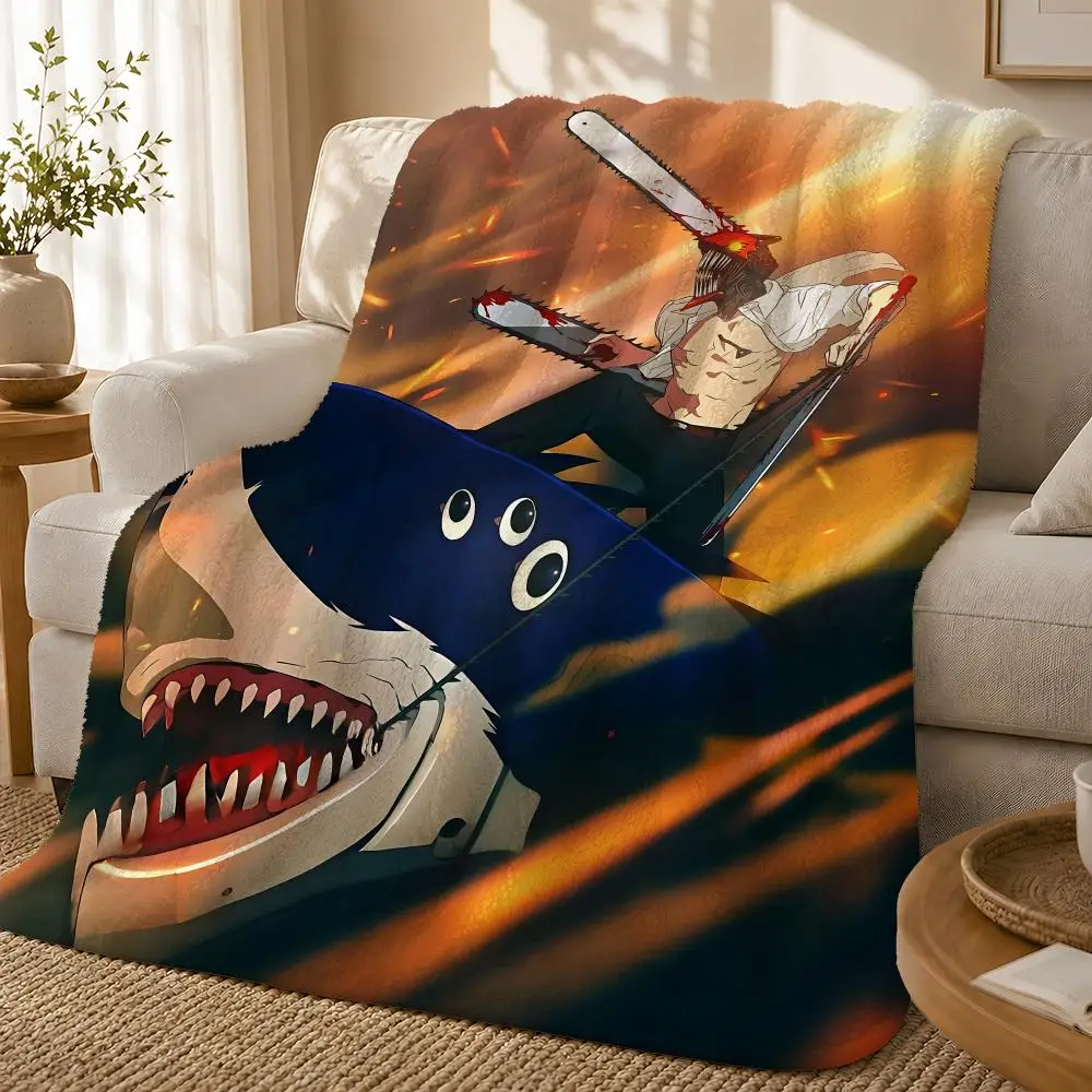 C-Chainsaw Man The Movie Reze Arc Minimalist Airplane Outdoor Urban Hotel Room Comfort Road Trip Throw