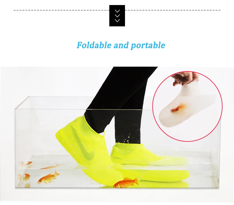 Wasserdichte Schuhüberzüge für Damen und Herren, wiederverwendbar, faltbar, rutschfest, Schuhschutz, Überschuhe, Regengaloschen, Kinder, Herren – Detail 10