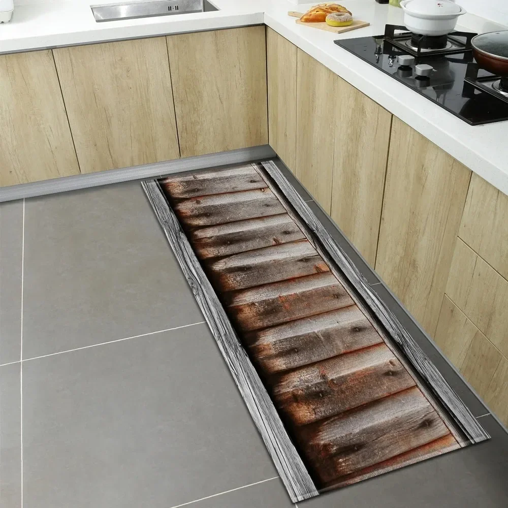 الخشب الحبوب الطابق نمط المنزل المطبخ الكلمة حصيرة الباب الأمامي الديكور الكلمة حصيرة