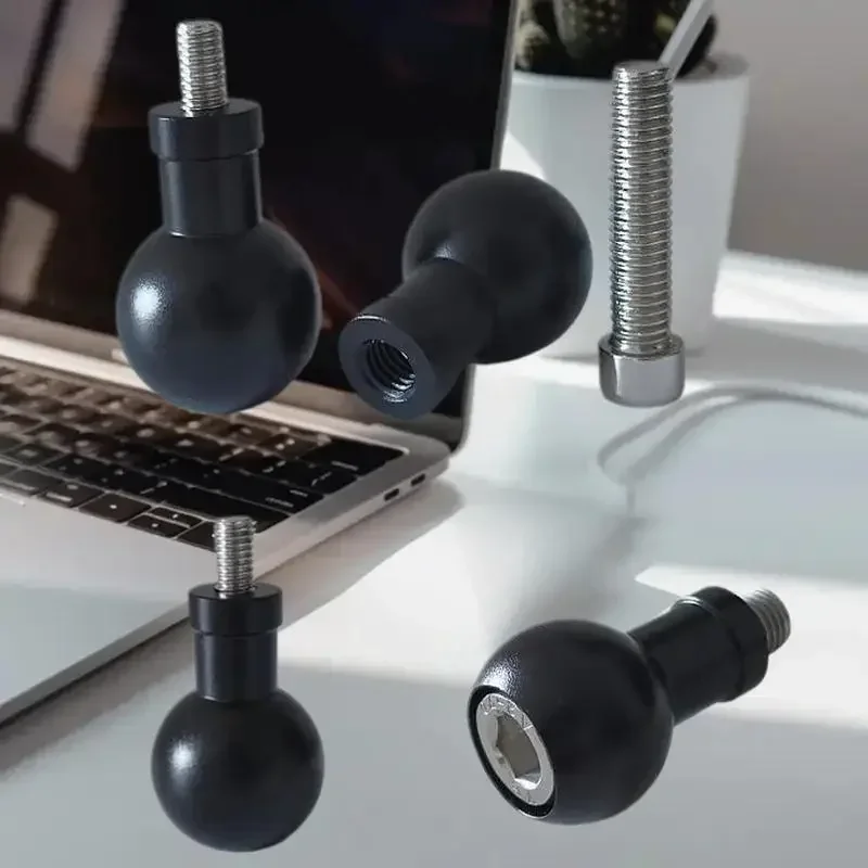 One Piece Motorcycle Camera Mount - M6 M8 M10 Bracket Connector with 17mm/25.4mm Ball Head