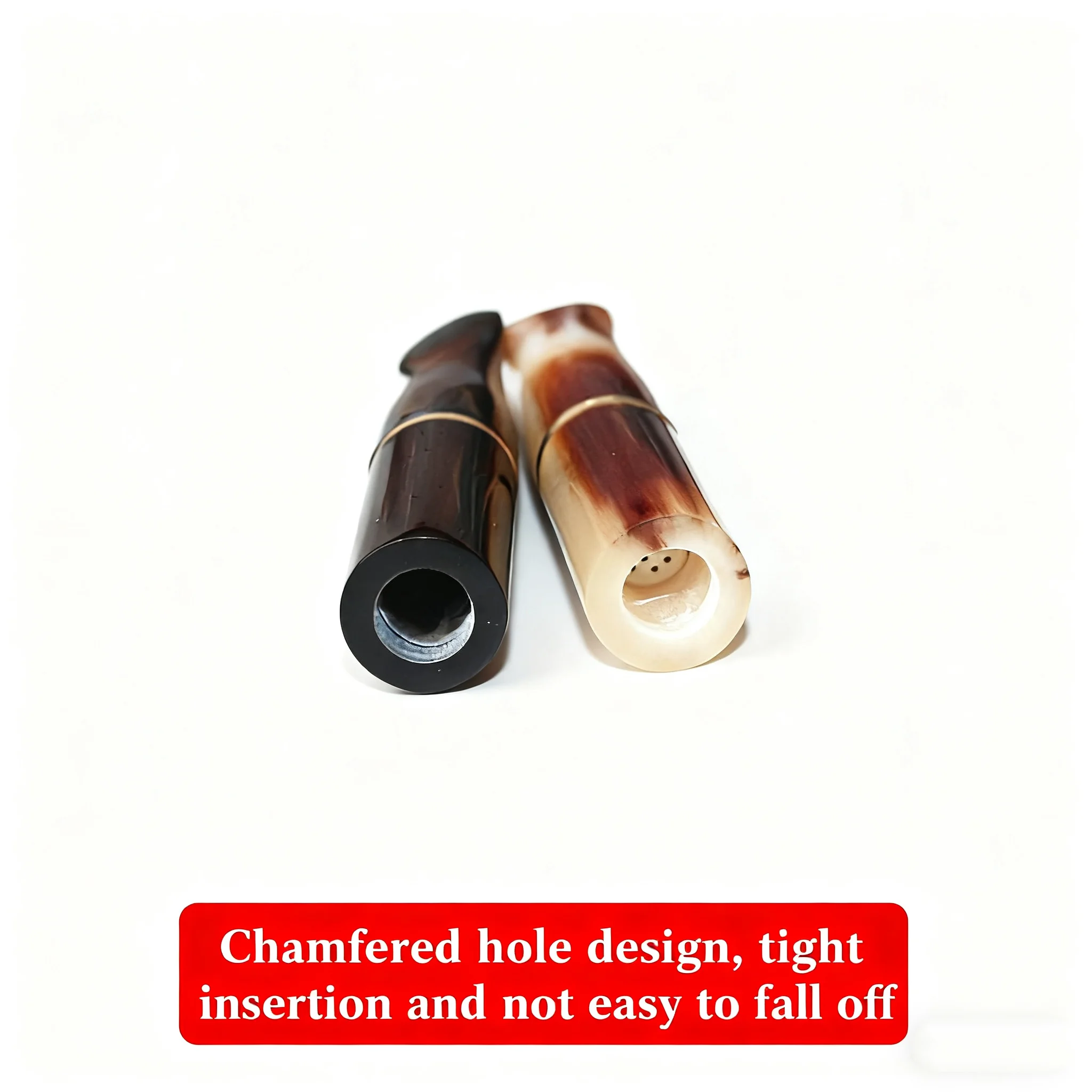 Black Mouthpiece Lip Natural Yak Horn Puff Cigarette Holder For 5.5mm 8mm Cigarette 9mm Activated Carbon Gravel Filter