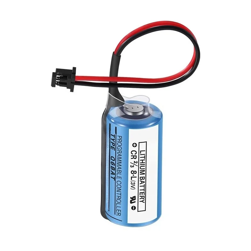 Q6BAT CR2/38.L 3V 1700mAh Primary Lithium Battery for Mitsubishi MELSEC-Q PLC CNC System Non-rechargeable