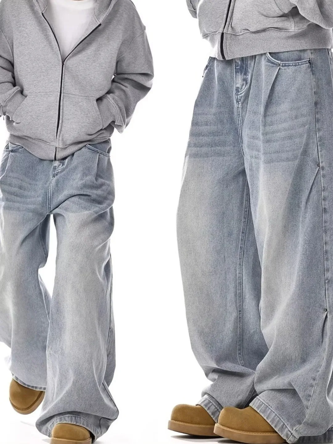 Jeans Retro Americanos Cleanfit, Calças Longas de Corte Solto para Homens e Mulheres, Jeans Casuais de Denim para Primavera e...
