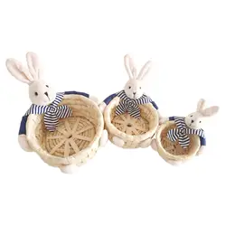 Miniature Easter Bunny Basket Reusable Multipurpose Easter Decorative Storage Basket for Home Bedroom Holiday Festival Decor