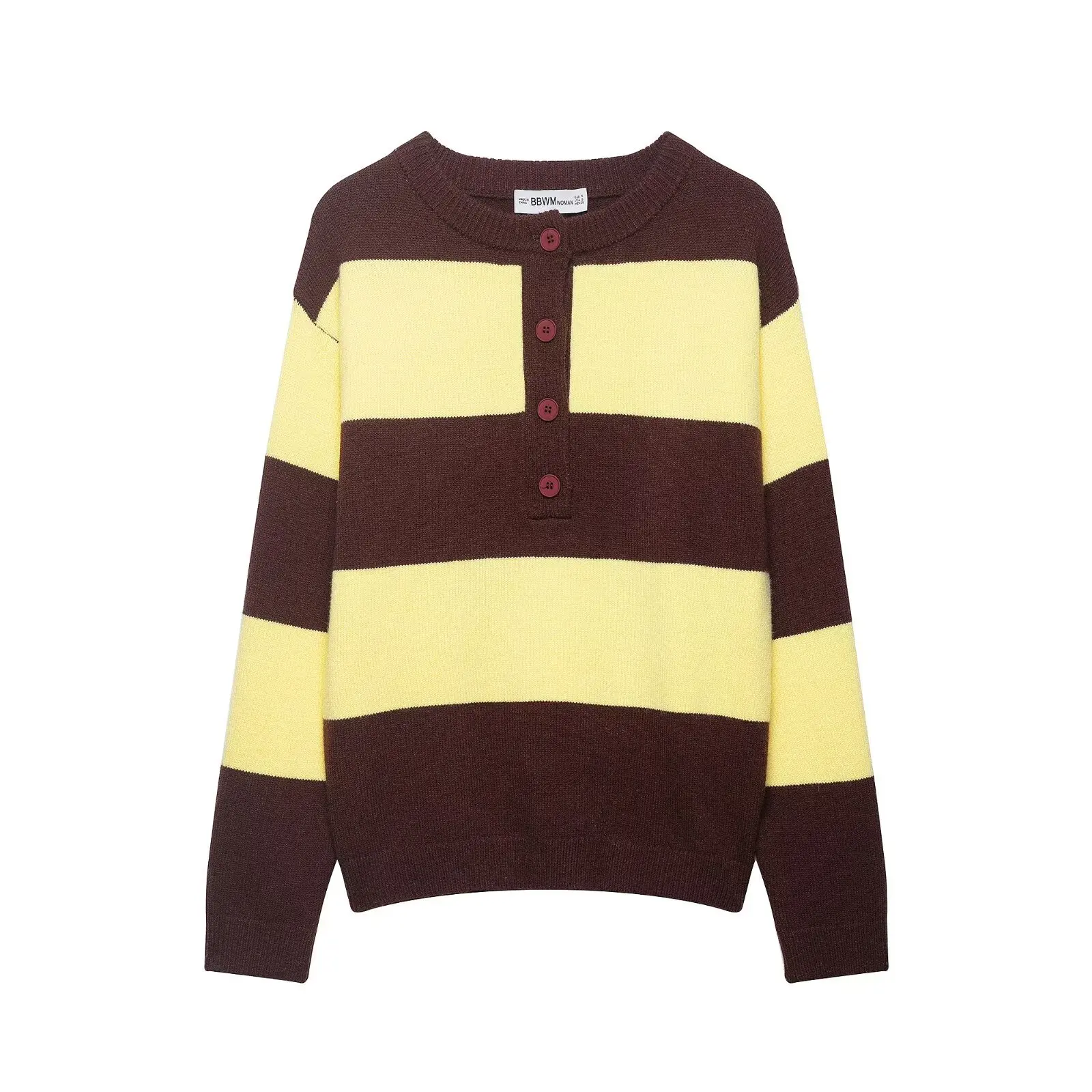 

Модный повседневный вязаный свитер в полоску JFVD