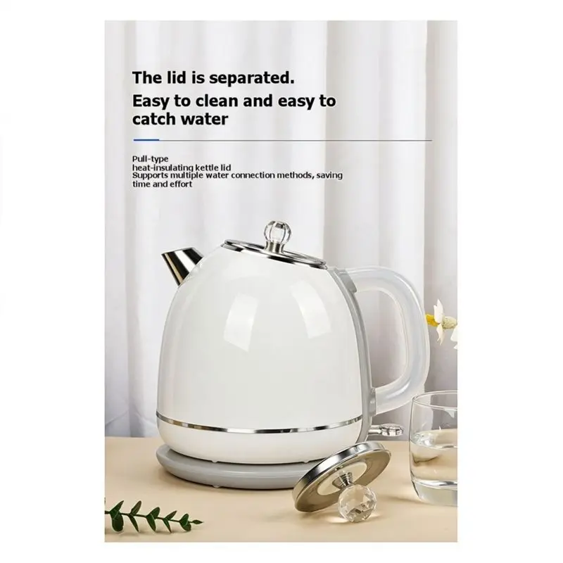 M04K EU Plug 220V 1.7L Portable Electric Kettle 304 Stainless Steel Liner Automatic Power-Off Tea Kettle Electric Tea Kettle
