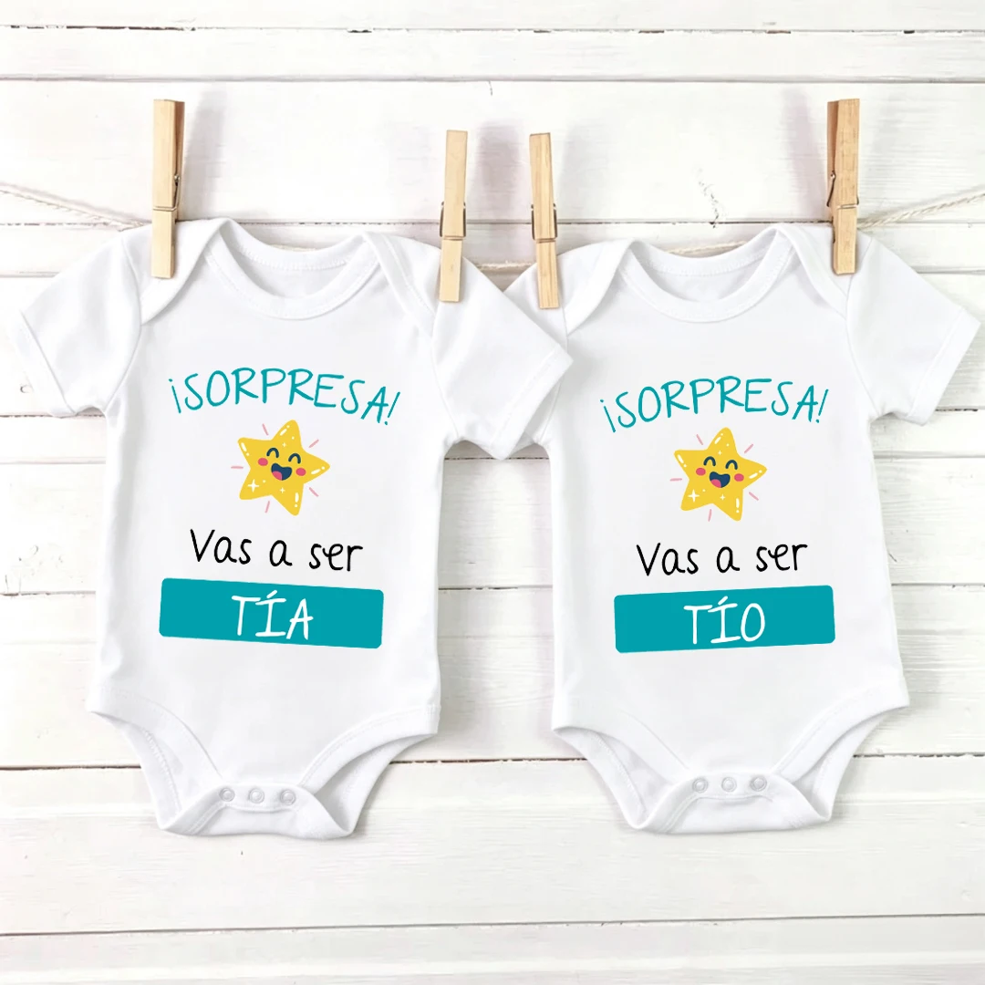 You're Going To Be An Aunt/Uncle Print Baby Bodysuit Pregnancy Announcement Infant Outfit Romper Baby Reveal Clothes for Family