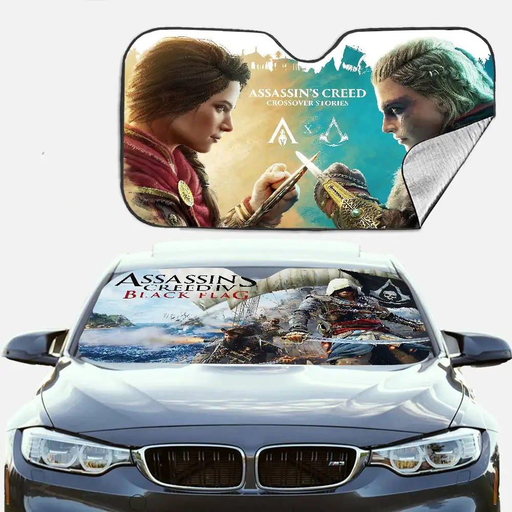 

Classic Vintage A-ASSASSINS CREEDES Anmie Windshield Sun Shade For Car SUV Truck Front Window Sun Shade Accessory Visor