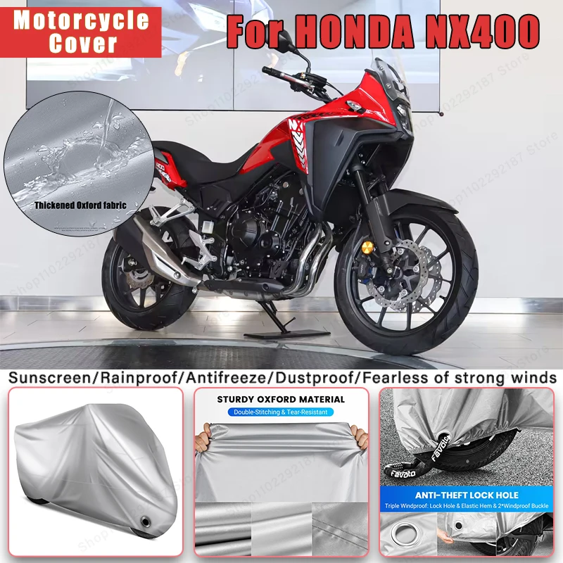 

For HONDA NX400 No Ear Motorcycle Cover - Outdoor Full Body Protection, Waterproof Dustproof Heat-Resistant Moto Accessories