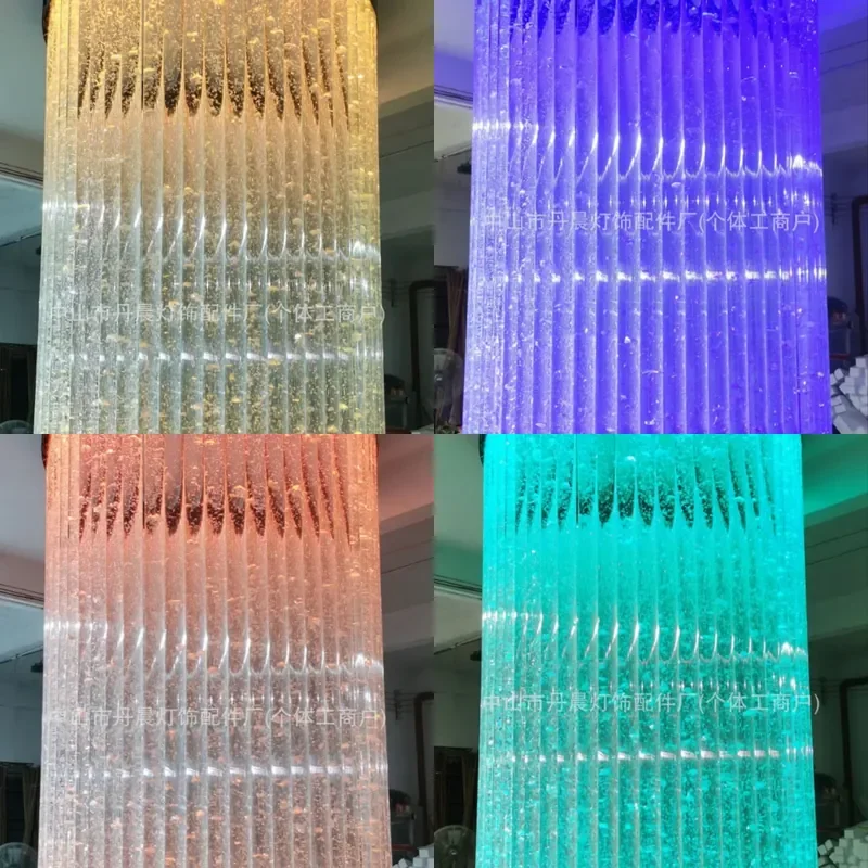Acrylic Bubble Column Water Feature Luminous Curtain Screen for Hotel Stage Entrance Decoration Wall Display