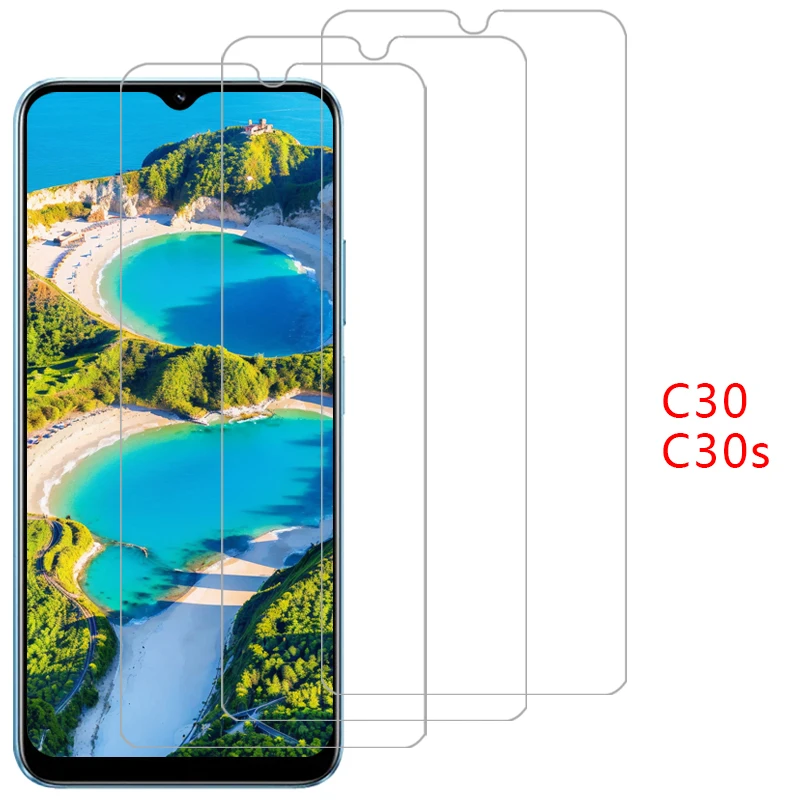 Funda de teléfono para Realme C30 C30S, cubierta trasera de vidrio templado 360 para Realme C30 C30S 30C, carcasa protectora.