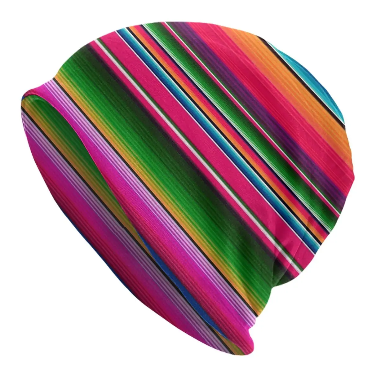 Mexican Blanket Striped Fiesta Serape Men Women Adult Beanies Caps Knitting Bonnet Hat Warm Hip Hop Autumn Winter Skullies Hats - view 2