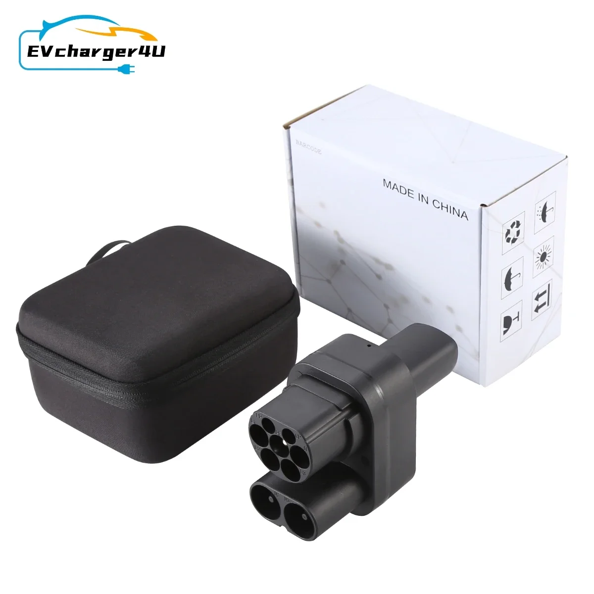 EVcharger4U CCS2 auf NACS AC DC-Adapter, passend für Tesla Model 3/X/Y, hergestellt in den USA, CCS2-Kombi-Adapter, unterstützt CCS2- und