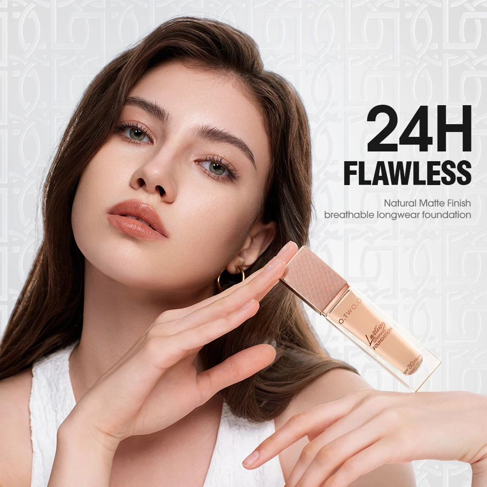 O.TWO.O Foundation Cream Moisturizing Oil-Free Long-Lasting Waterproof BB Cream Concealer Full Coverage Foundation Face Makeup