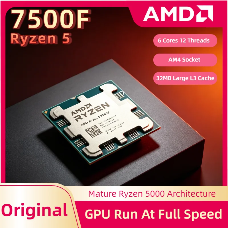 AMD 라이젠 5 7500F R5 7500F 6코어 12스레드 3.7GHz L3 32M DDR5 5NM 소켓 AM5 65W 프로세서 신형 초고속 4K 프로 맥스 썸네일 6