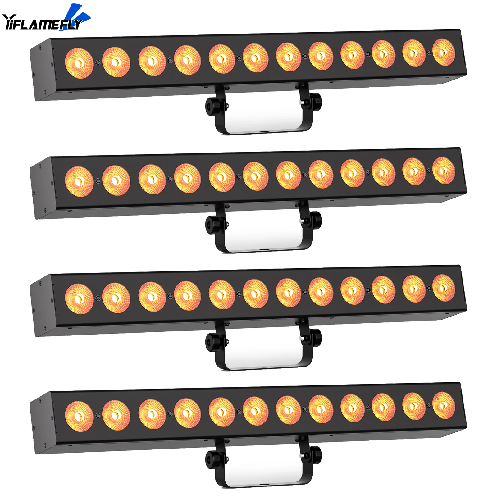 

Yiflamefly 4Pcs 120W 12LEDs Wall Washer Light DMX512 10CH LED Stage Marquee Lights Wallwash Light Bar For DJ Pub Concert Party