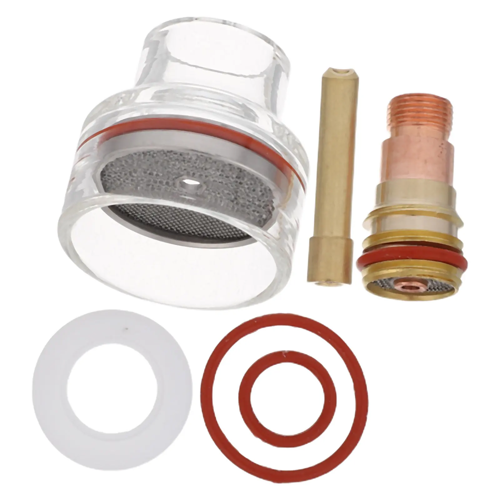 1Set Clear Tig Welding Glass Cup Set High Heat Resistant Transparent Torch Nozzle for Precision Electronics Welding Wp-17 18 26