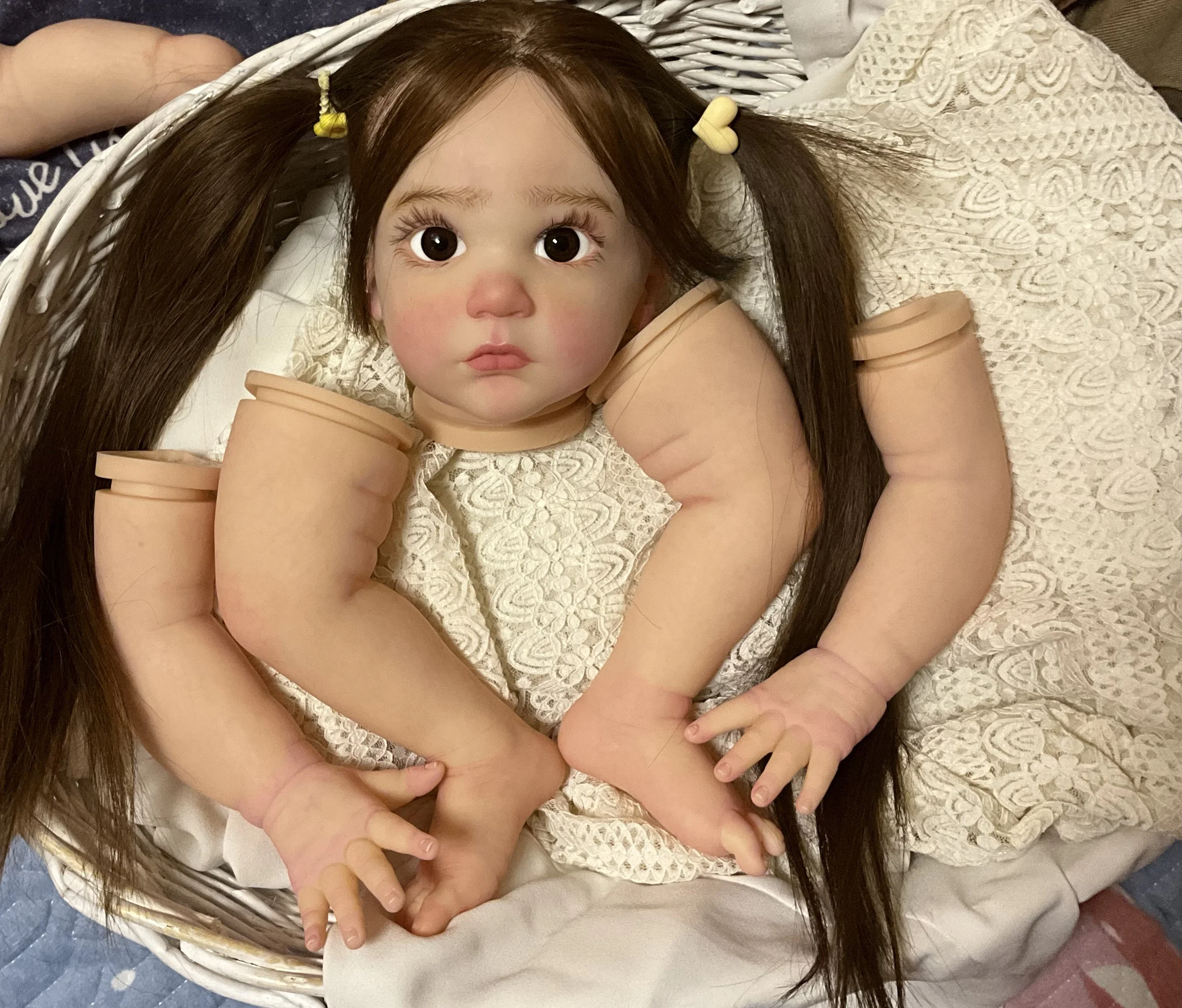 DLS 24 بوصة تولد من جديد ماتييا مع مجموعة أدوات رسم فتاة الشعر الجذور اليدوية لتقوم بها بنفسك جزء صور حقيقية