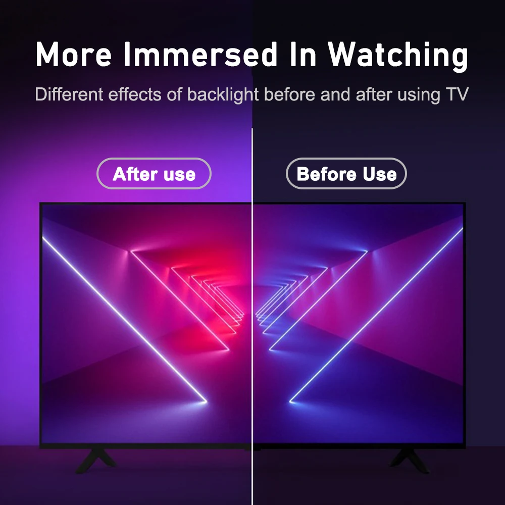 Imagem -06 - Smart Ambient tv Led Backlight Box Sync Box Strip Lights Kit Wi-fi Tuya App Alexa Voice Assistente do Google Hdmi 2.0 Ws2811