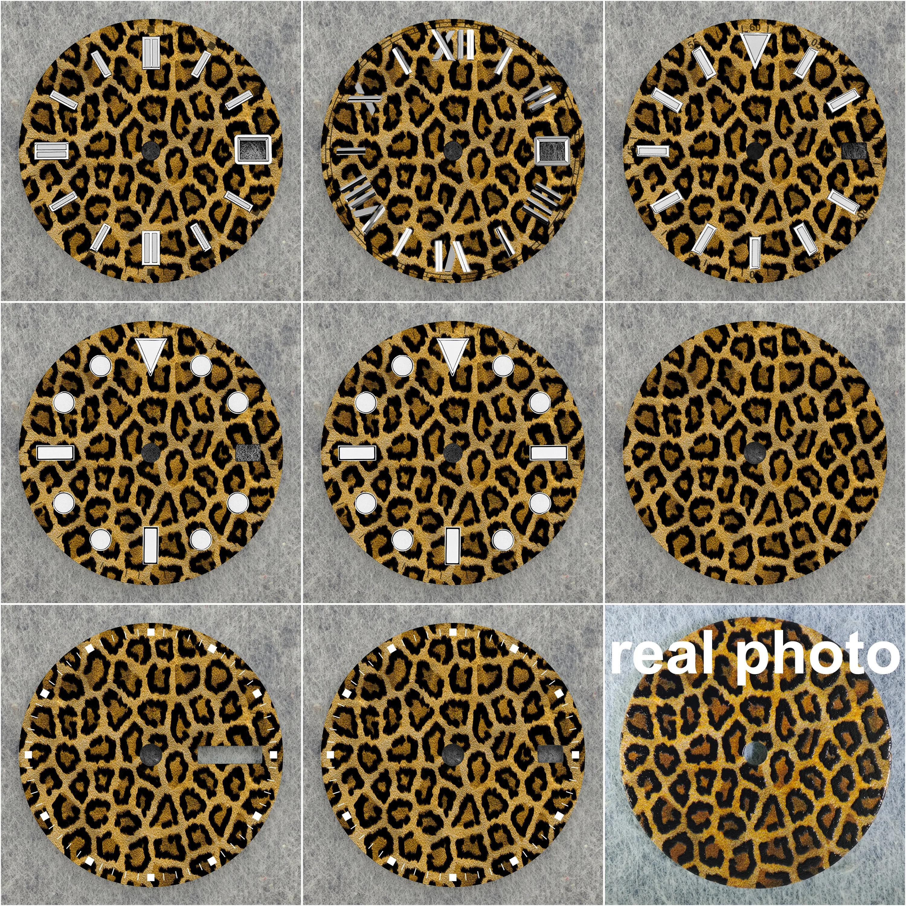 NH35 dial 28.5mm leopard print design high-quality exquisite and unique watch face, compatible with NH34/35/36 movements