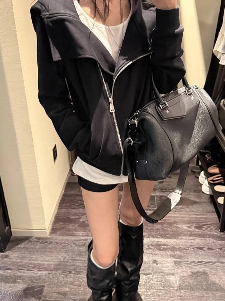 Esthetische Vintage Kapmantel Vrouwen Y2K Harajuku Mode Luipaard Gedrukt Losse Hoodies High Street Harajuku Casual Kleding