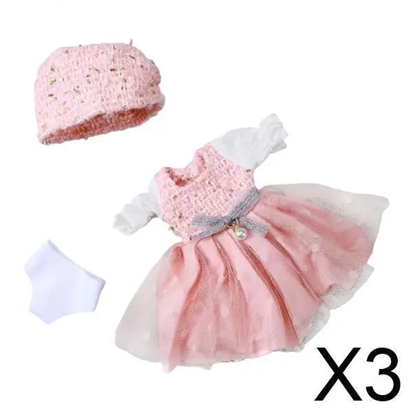 Handgemaakte 12 inch poppenkleertjes jurk set stoffen outfit met hoed en ondergoed voor BJD poppen 1/6 dagelijkse dressing