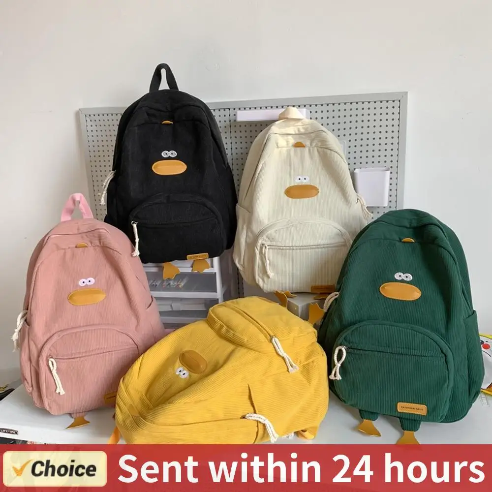 Cartoon Duck Kids Backpack Bag for Girls Boys Canvas Primary Student Children School Bags Portable Children Travel Bag